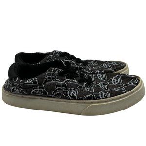 Star Wars Shoes Lace Up Sneakers Black Darth Vader Low Top Canvas Youth Kids